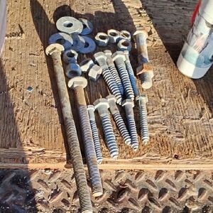 Assorted Metal Bolts and Nuts